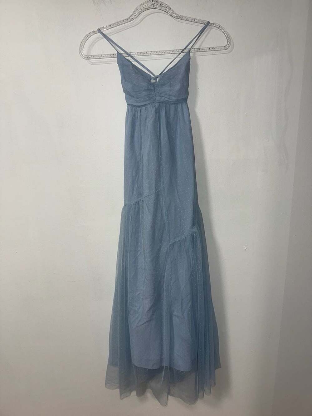 Hello Molly US 4 Blue Tulle Maxi Dress